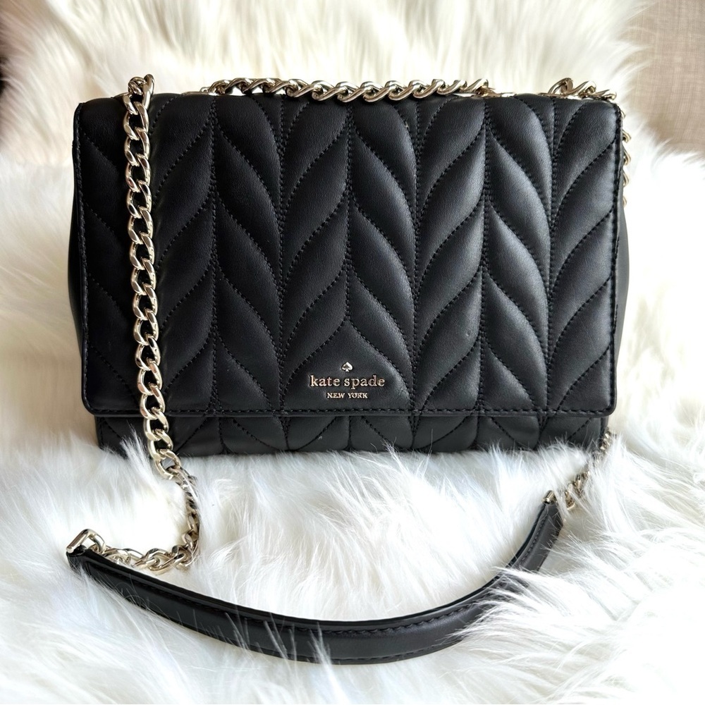 Kate Spade Emelyn Black Quilted Shoulder or Crossbody Bag